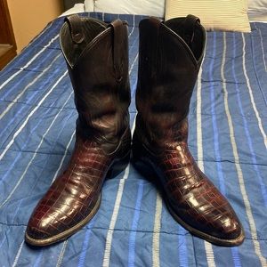 LTD EDITION*** Tecovas Cooper 11D— Black Cherry Nile Crocodile Boots
